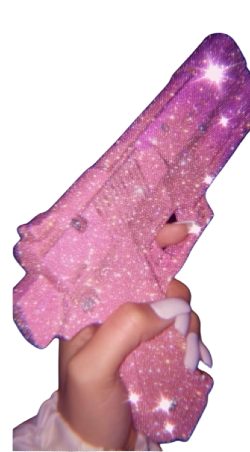 Holdingpinkglitterweapon