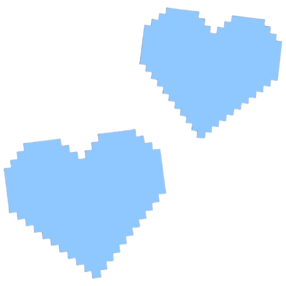 PixelDuoHeartsBlue